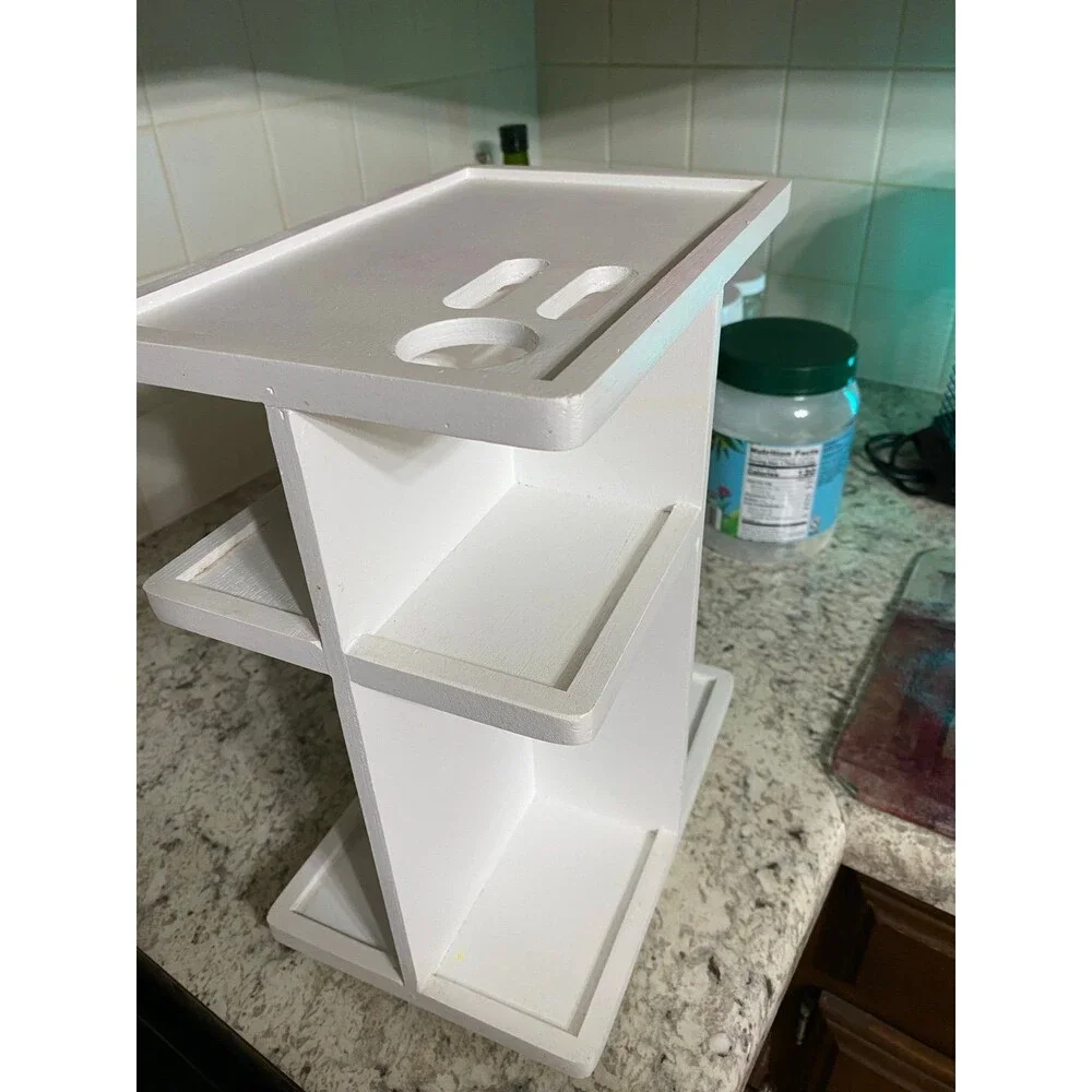 Rotating Organizer Vanity for Bathroom & Kitchen Wood Lazy Suzan for Organizing